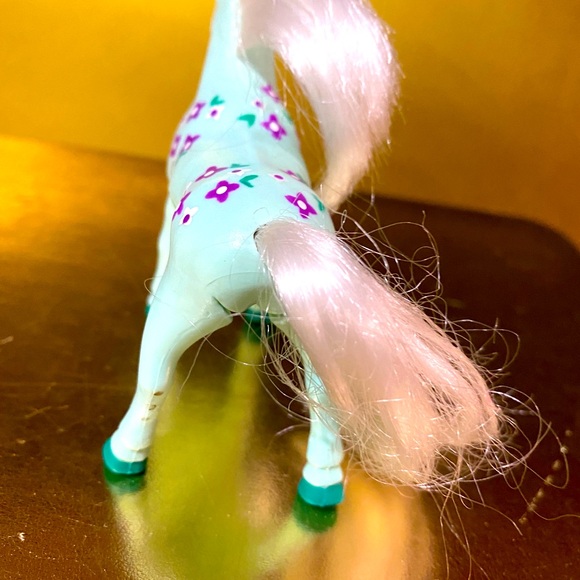 THE BENDABLES 1996 PONY TAILS MINT GREEN w/WHITE BRUSHABLE HAIR PONY TOY - Picture 6 of 9